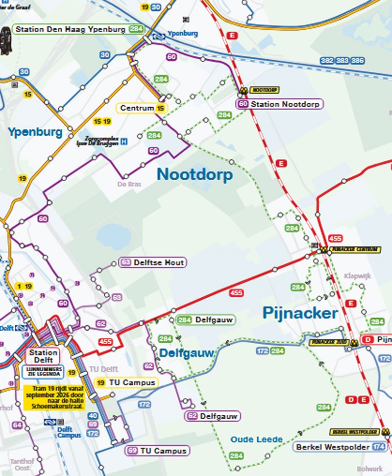 Lijnennetkaart EBS Haaglanden Streek 2026
